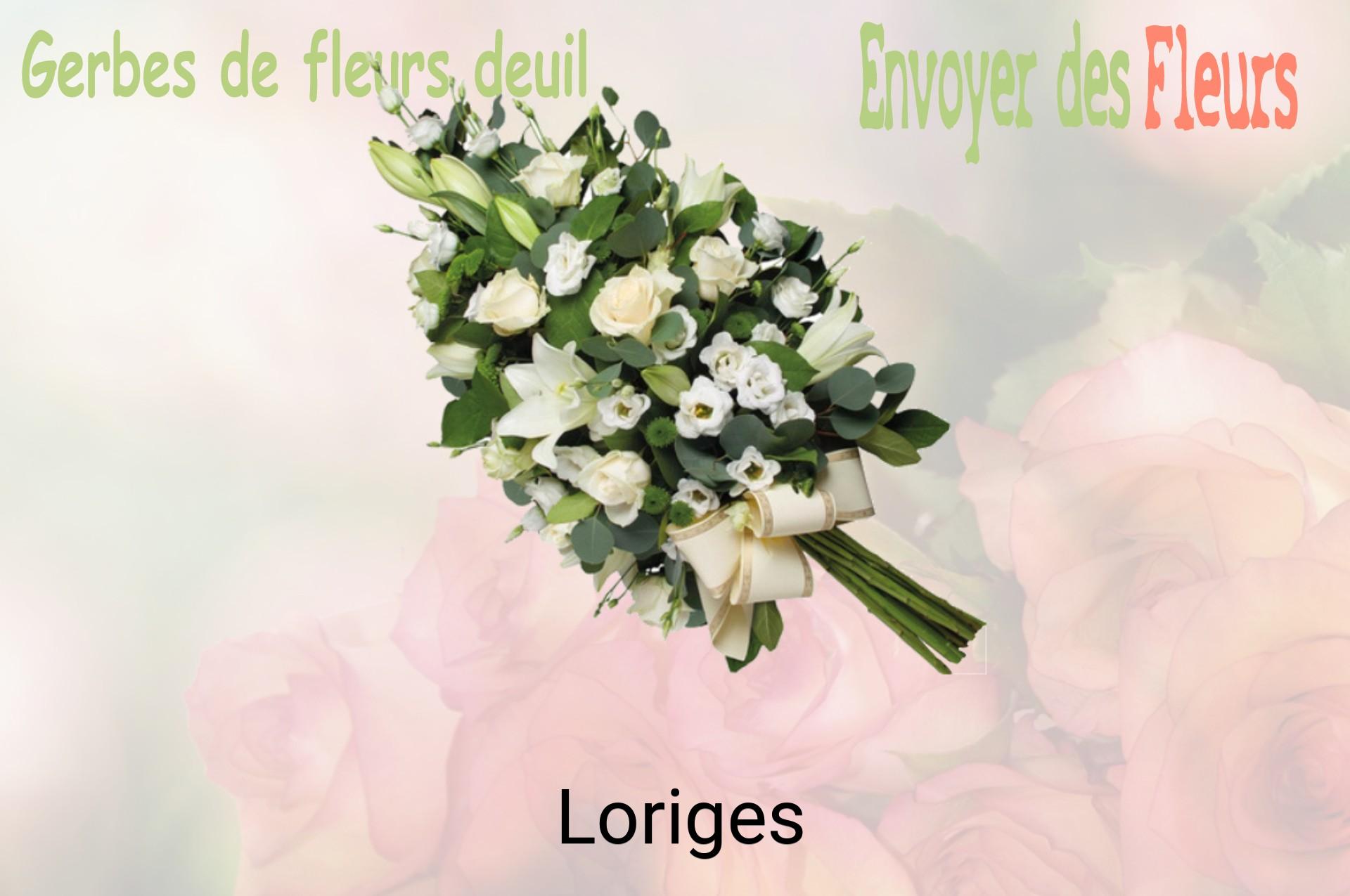 Gerbe de fleurs de deuil livrée à Loriges